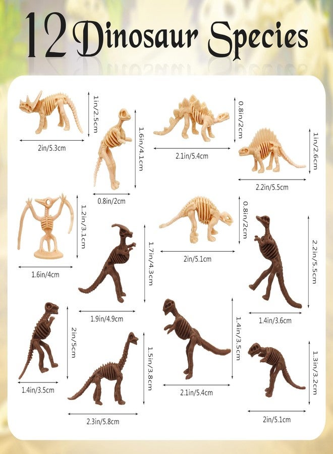 VICROIC 60 PCS Dinosaur Fossil Skeletons, Assorted Dinosaur Skeleton Toys Figures, Dino Bones for Science Play Dino Sand Dig Party Favor Decorations - Image 2
